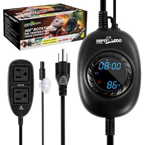ترموستات التوقيت من ريبتيزو، وحدة تحكم في درجة الحرارة 2 في 1 PID مع مؤقت، ترموستات يعتم الزواحف لحصيرة الحرارة لمصباح الحرارة، وظيفة التوقيت لمصباح إضاءة الزواحف/الحصائر الحرارية/مبيد الزواحف والمزيد in Kuwait