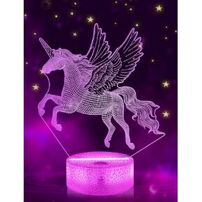 فولوسن هدايا يونيكورن للشوايات، مصباح ليلي وهمي ثلاثي الابعاد بجانب السرير مع جهاز تحكم عن بعد 16 لون متغير وظيفة خافتة، هدايا ابداعية للغرفة/ديكور المنزل واعياد الميلاد للاولاد والبنات in Kuwait