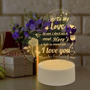 AZKAQA I Love You Gifts for Her - مصباح وهمي ثلاثي الأبعاد I Love You Night Light عيد الميلاد وعيد الحب وأعياد الميلاد وعيد الشكر لصديقتك وصديقك وزوجك in Kuwait
