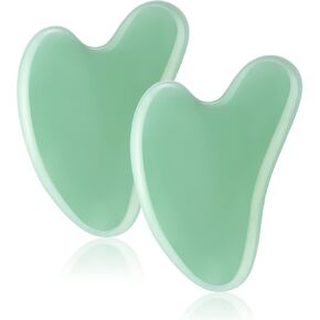 Agfelo Gua Sha Jade Stone Tool Guasha Tool for Face SPA Acupuncture Therapy Trigger Point Treatment 2PCS in Kuwait