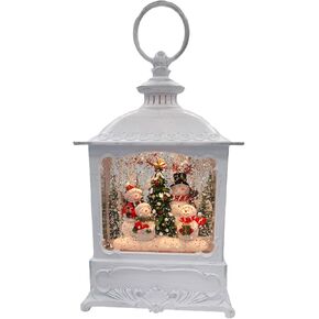 Gerson Lighted 8.5 Inch Christmas Water Lantern Snow Globe with Continuous Swirling Glitter- Snowman Family in Kuwait