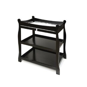 Sleigh Style Open Shelf Baby Changing Table with Pad