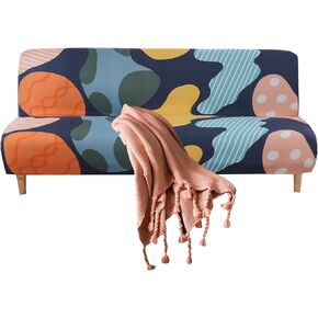 FUANGUI Stretch Armless Futon Cover Printed Futon Bed Cover Futon Couch Cover Armless Sofa Cover with Elastic Bottom Folding Sofa Slipcover Furniture Protector Without Armrests, 58 in Kuwait