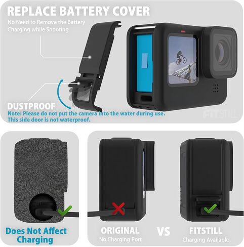 FitStill Windslayer Cover Muffler Windproof Housing Frame Case for Go Pro Hero 12 Hero 11 Hero 10 Hero 9 Black Foam Wind Noise Reduction Sponge Video Accessories for Audio Recording in Kuwait