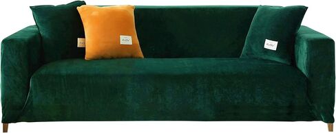 CONRUSER Stretch Sofa Slipcover, Soft Velvet Sofa Couch Covers with Elastic Bottom Furniture Protector for Pets & Kids (Beige, Small) in Saudi Arabia