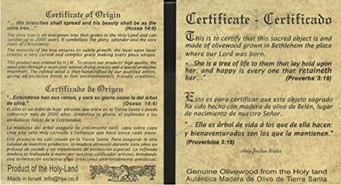 Olive Wood Holding Hand Palm Comfort Cross Holyland - Genuine Product with Certificate of Authenticity - Made by HJW - Perfect Companion for Prayer and Meditation. Perfect to fit in Adult Hand. in Kuwait