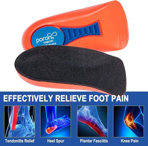 نعال التهاب اللفافة الأخمصية من Aikowenner، أكواب الكعب لتخفيف آلام الكعب ورفع الكعب للنساء والرجال، حشوات أحذية من السيليكون وسائد للكعب ممتصة للصدمات 3/4 نعال أحذية لمحفزات الكعب أو آلام الكاحل in Kuwait