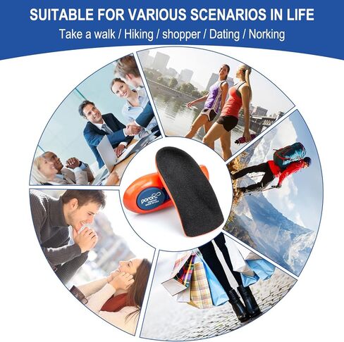 نعال التهاب اللفافة الأخمصية من Aikowenner، أكواب الكعب لتخفيف آلام الكعب ورفع الكعب للنساء والرجال، حشوات أحذية من السيليكون وسائد للكعب ممتصة للصدمات 3/4 نعال أحذية لمحفزات الكعب أو آلام الكاحل in Kuwait