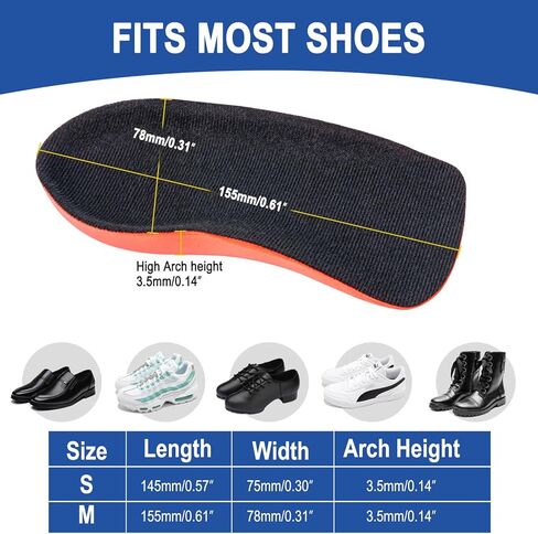 نعال التهاب اللفافة الأخمصية من Aikowenner، أكواب الكعب لتخفيف آلام الكعب ورفع الكعب للنساء والرجال، حشوات أحذية من السيليكون وسائد للكعب ممتصة للصدمات 3/4 نعال أحذية لمحفزات الكعب أو آلام الكاحل in Kuwait