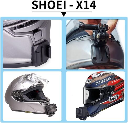 Ediximi مخصص سبائك الألومنيوم دراجة نارية خوذة الذقن جبل عدة لكاميرات GoPro العمل مع منصات لاصقة وJ-Hook جبل SHOEI-X14 المعادن in Kuwait