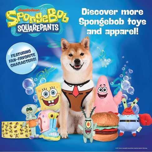 SpongeBob SquarePants for Pets Characters Best Friends Dog Collar, Size Medium (M) | Cute Yellow Medium Dog Collar for Medium Dogs from Nickelodeon Spongebob, Dog Apparel & Accessories in Saudi Arabia