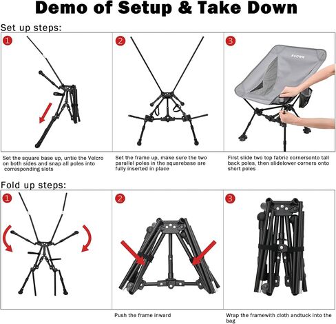 NUOWN Portable Chair Camping Chair Adjustable Height Camping Folding Beach Chair Lightweight Portable Folding Camping Chair with Side Pockets for Hiking & Beach Green in Saudi Arabia