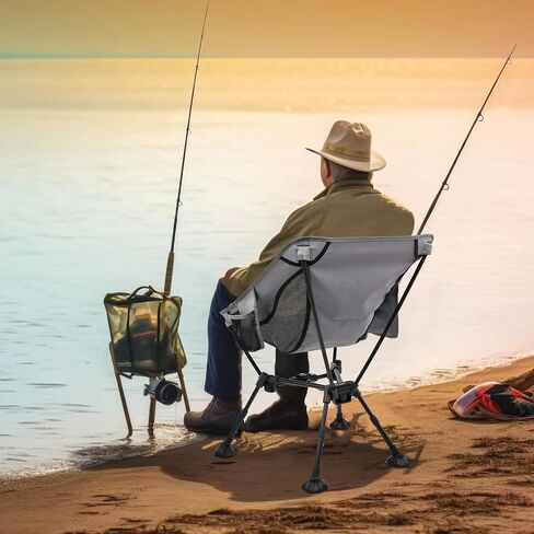 NUOWN Portable Chair Camping Chair Adjustable Height Camping Folding Beach Chair Lightweight Portable Folding Camping Chair with Side Pockets for Hiking & Beach Green in Saudi Arabia