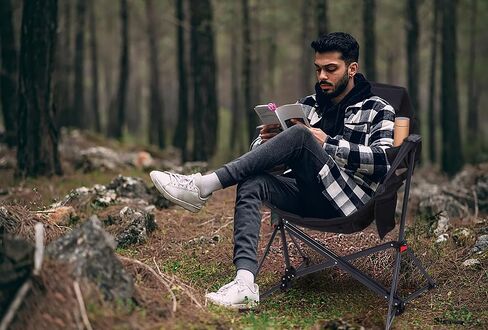 Nice C Heated Hammock Camping Chair with Battery, Swing Rocking Folding Outdoor Chair, High Back Chairs with Stand, Cup Holder, Side Pocket, Heavy Duty, 10000mAh Power Bank Included(1 Pack) in Saudi Arabia