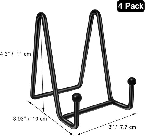 سيربورت 4 عبوات من حوامل لوحات العرض مقاس 4 انش، حامل لوحات من الحديد الاسود لعرض الصور واطارات الصور واللوحات الزخرفية والتابلت والفنون، حامل عرض in Kuwait