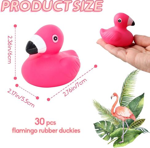 30 Pcs Flamingo Rubber Duckies for Kids,Bulk Pink Flamingos Bath Toys,Floating Squeaky Mini Rubber Toys for Shower,Party Favors,Classroom Prizes,Cake Decoration in Kuwait
