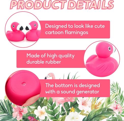 30 Pcs Flamingo Rubber Duckies for Kids,Bulk Pink Flamingos Bath Toys,Floating Squeaky Mini Rubber Toys for Shower,Party Favors,Classroom Prizes,Cake Decoration in Kuwait