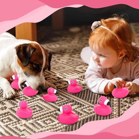 30 Pcs Flamingo Rubber Duckies for Kids,Bulk Pink Flamingos Bath Toys,Floating Squeaky Mini Rubber Toys for Shower,Party Favors,Classroom Prizes,Cake Decoration in Kuwait