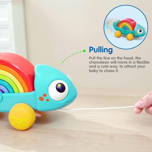 ألعاب يوسيل مونتيسوري، لعبة تكديس قوس قزح، ألعاب تعليمية للزحف التعليمية، ألعاب دفع وسحب للأطفال، هدايا ألعاب للأطفال الصغار لمدة 18 شهرًا فما فوق in Kuwait