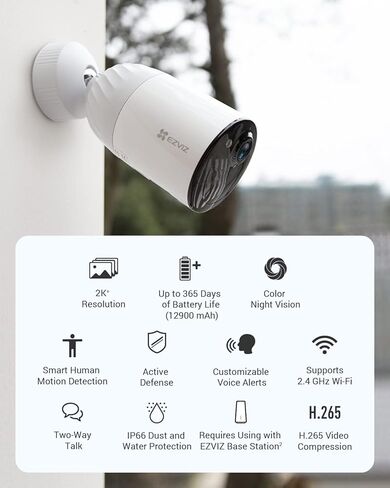 كاميرات EZVIZ الشمسية الأمنية اللاسلكية في الهواء الطلق، كاميرا لأمن المنزل في الخارج مع رؤية ليلية ملونة، صوت ثنائي الاتجاه، كشف الحركة بالذكاء الاصطناعي والتنبيه، كاميرا مراقبة بالضوء الفيضان، مقاومة للماء، 256 جيجابايت in Kuwait