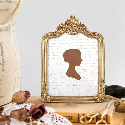 إطار صورة عتيق مقاس 8 × 10 بوصة من AELS، إطارات صور عتيقة أنيقة مع واجهة زجاجية، عرض للصور، تعليق على الحائط على سطح الطاولة، أفكار للهدايا، ذهبي in Kuwait