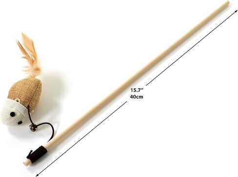 Stellken Wall Mounted Cat Feeder and Steps - Brown Wood Cat Shelf and 2 Steps - Complete with a Cat Interactive Wood Rod with Attached Toy in Saudi Arabia