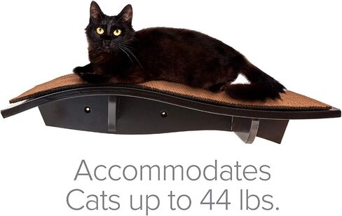 Arf Pets Cat Perch, Wall-Mounted Wooden Shelf for Your Pet, Attractive Curved Wood Ledge Encourages Natural Activity & Fun Exercise for Your Kitty,Sturdy Feline Furniture, Holds Up to 44 Lbs. 2 Pack in Kuwait