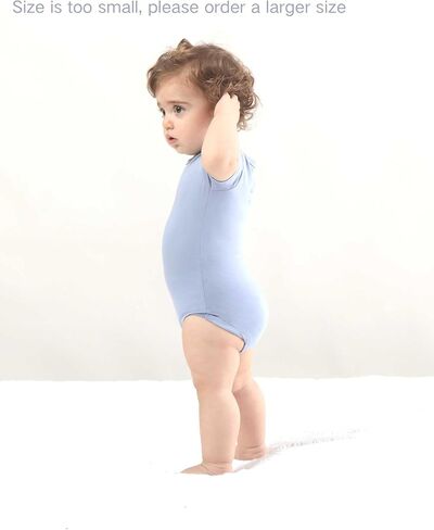 Baby Short Sleeve Solid Bodysuit Set - Rayon made from Bamboo - Newborn Infant Toddler Boy Girl - 5-Pack in Saudi Arabia