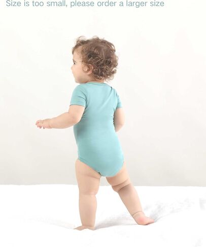 Baby Short Sleeve Solid Bodysuit Set - Rayon made from Bamboo - Newborn Infant Toddler Boy Girl - 5-Pack in Saudi Arabia