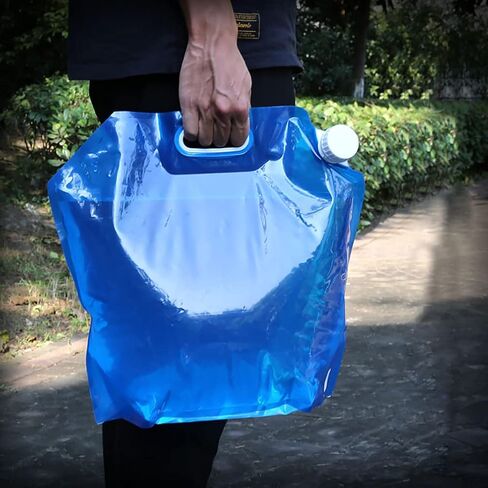 واي زد بي اي سي 6 عبوات من حاويات المياه القابلة للطي في الهواء الطلق محمولة لتخزين المياه خالية من البيسفينول ايه للمشي لمسافات طويلة والتخييم والنزهات والشواء والرياضات الخارجية (5 لتر+10 لتر) ازرق in Kuwait