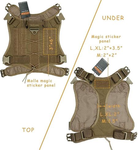 EXCELLENT ELITE SPANKER Tactical Dog Harness Military Dog Harness Working Dog Vest Molle Adjustable Training Vest Patrol K9 Harness Large with Handle(Coyote Brown-M) in Saudi Arabia