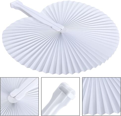 Yaegoo 60 PCS Folding Paper Fans, Folding Handheld Fans with Plastic Handle for Wedding Favor Birthday Party in Saudi Arabia