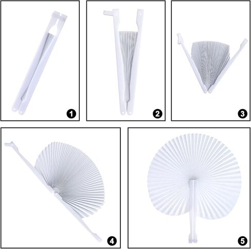 Yaegoo 60 PCS Folding Paper Fans, Folding Handheld Fans with Plastic Handle for Wedding Favor Birthday Party in Saudi Arabia