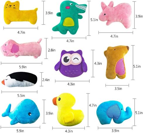 AWOOF Puppy Toys, 10 Pack Cute Puppy Plush Chew Squeaky Dog Toys for Boredom, Puppy Teething Toys for Medium to Small Dogs in Saudi Arabia