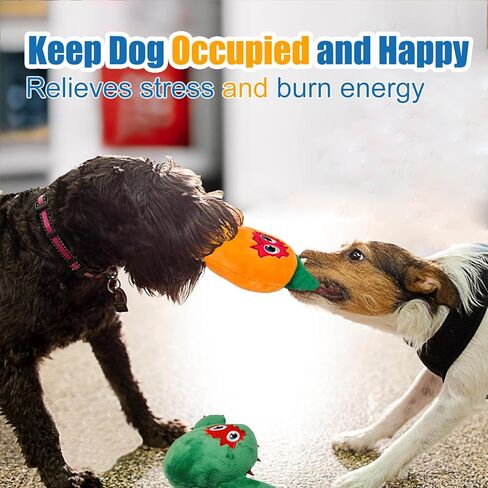 Wieppo Squeaky Dog Toys for Small Dogs and Medium Dogs, Large Dog Toys - Soft Plush Dog Squeaky Toys Cactus Small Dog Toys, Carrot Stuffed Dog Toys for Large Dogs 2PCS in Kuwait