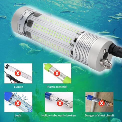 مصباح LED للصيد تحت الماء من تشيتوب، 30 وات/80 وات/150 وات فائق السطوع 3500/9600/20900 لومن لجذب الأسماك الليلية، مكتشف الطعم في المياه العذبة، قارب المياه المالحة، قاعدة الجليد in Saudi Arabia