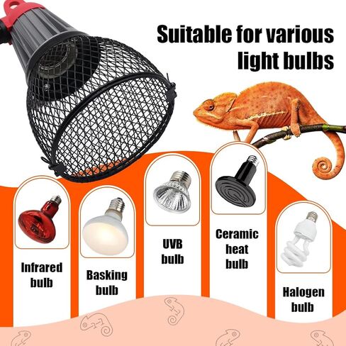 aplayfulbee الزواحف مصباح الحرارة غطاء مصباح الحرارة لاعبا اساسيا، الزواحف المضادة للحرق عاكس الضوء السيراميك باعث الحرارة الفرح سخان مصباح الملحقات الزواحف للسلاحف فراخ سحلية ثعبان in Kuwait