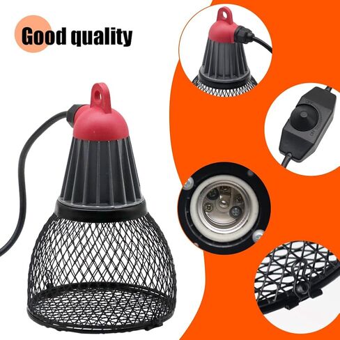 aplayfulbee الزواحف مصباح الحرارة غطاء مصباح الحرارة لاعبا اساسيا، الزواحف المضادة للحرق عاكس الضوء السيراميك باعث الحرارة الفرح سخان مصباح الملحقات الزواحف للسلاحف فراخ سحلية ثعبان in Kuwait