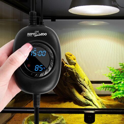 ترموستات التوقيت من ريبتيزو، وحدة تحكم في درجة الحرارة 2 في 1 PID مع مؤقت، ترموستات يعتم الزواحف لحصيرة الحرارة لمصباح الحرارة، وظيفة التوقيت لمصباح إضاءة الزواحف/الحصائر الحرارية/مبيد الزواحف والمزيد in Kuwait