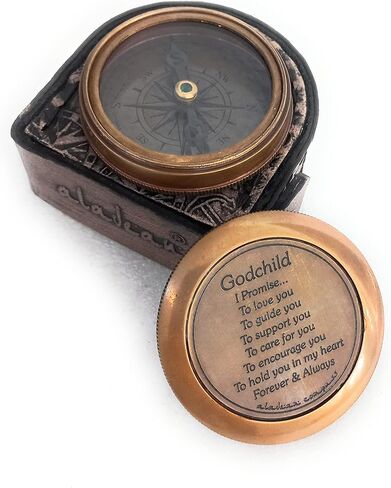 Gift for Godchild Compass | Godson Goddaughter - I Promise to Love You Baptism Gifts Christian Communion Confirmation Christmas Birthday Gifts for Boys Girls Kids in Saudi Arabia