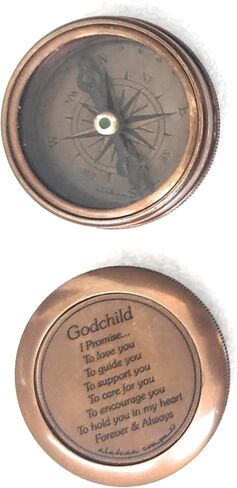Gift for Godchild Compass | Godson Goddaughter - I Promise to Love You Baptism Gifts Christian Communion Confirmation Christmas Birthday Gifts for Boys Girls Kids in Saudi Arabia