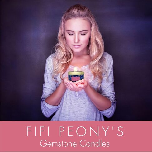 Fifi Peony Gemstone Candle- Surprise Hidden Gemstones Crystals Embedded in a Stunning Ombre Pink Pyramid Candle. Scented with Classic Rose and Tropical Coconut. in Saudi Arabia