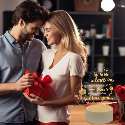 AZKAQA I Love You Gifts for Her - مصباح وهمي ثلاثي الأبعاد I Love You Night Light عيد الميلاد وعيد الحب وأعياد الميلاد وعيد الشكر لصديقتك وصديقك وزوجك in Kuwait