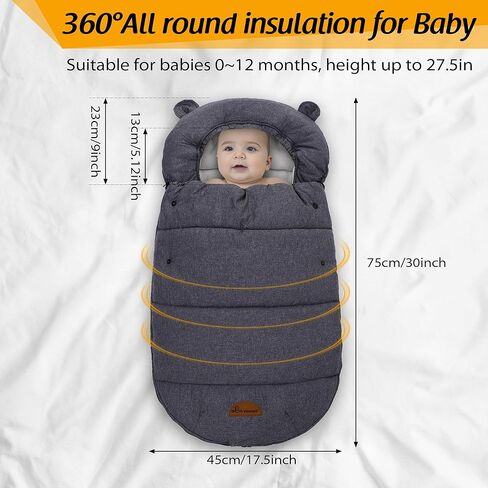 أغطية مقاعد السيارة الشتوية للأطفال، غطاء عربة الأطفال الدببة اللطيفة لفصل الشتاء، يحافظ على الأطفال حديثي الولادة والأطفال حديثي الولادة محميين من عمر 0 ​​إلى 12 شهرًا في البرد، غطاء سميك مقاوم للماء لحديثي الولادة in Kuwait