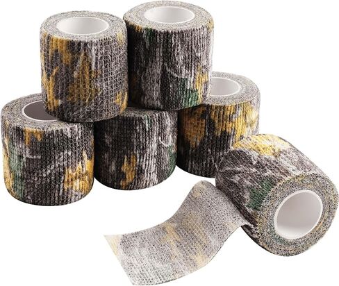 RTMGOB Camo Form ذاتية الالتصاق متماسكة التفاف بندقية بندقية الصيد في الهواء الطلق أدوات الكاميرا متعددة الوظائف غير المنسوجة النسيج الشبح الشريط تمتد ضمادة - 6 لفات in Kuwait