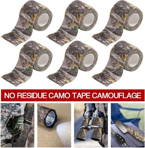 RTMGOB Camo Form ذاتية الالتصاق متماسكة التفاف بندقية بندقية الصيد في الهواء الطلق أدوات الكاميرا متعددة الوظائف غير المنسوجة النسيج الشبح الشريط تمتد ضمادة - 6 لفات in Kuwait