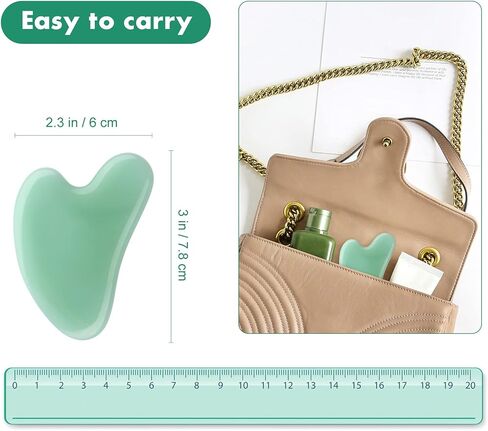 Agfelo Gua Sha Jade Stone Tool Guasha Tool for Face SPA Acupuncture Therapy Trigger Point Treatment 2PCS in Kuwait