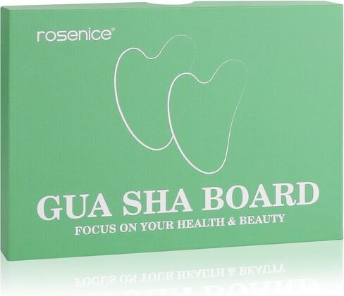 Agfelo Gua Sha Jade Stone Tool Guasha Tool for Face SPA Acupuncture Therapy Trigger Point Treatment 2PCS in Kuwait