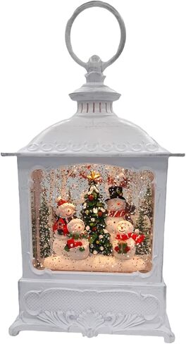 Gerson Lighted 8.5 Inch Christmas Water Lantern Snow Globe with Continuous Swirling Glitter- Snowman Family in Kuwait