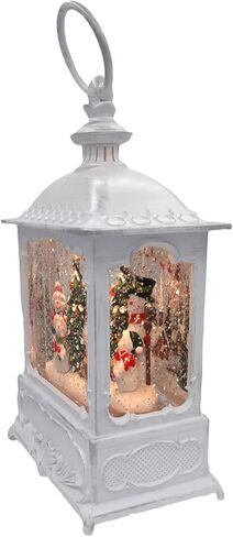 Gerson Lighted 8.5 Inch Christmas Water Lantern Snow Globe with Continuous Swirling Glitter- Snowman Family in Kuwait